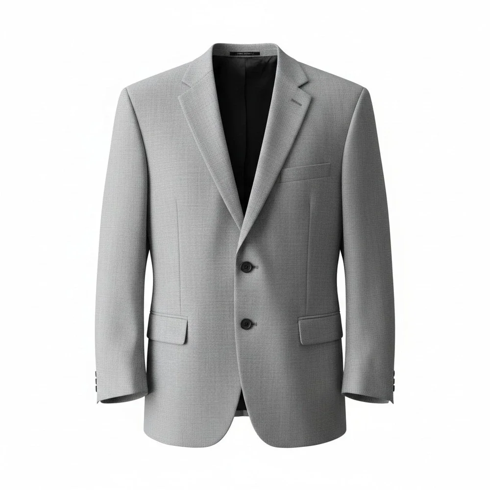 Stafford Men's Light Grey Micro Check Three Button Blazer Jacket Business Casual